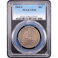 1868-S Seated Liberty Half Dollar (50c) Obverse Slab Image
