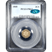 1868 Three Cent Silver (3CS) SLAB Image