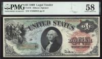 1869 $1 Rainbow Legal Tender Obverse Image