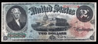 1869 $2 Rainbow Legal Tender Obverse Image