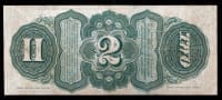 1869 $2 Rainbow Legal Tender Reverse Image