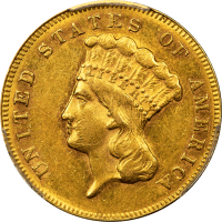1869 Gold Three Dollar ($3) Obverse Image