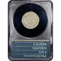 1869 Pattern Nickel (5c) J-684 Rattler Reverse Slab Image