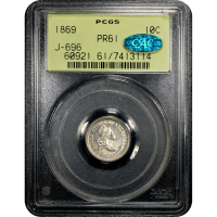 1869 Standard Silver Pattern Dime (10c) J-696 OGH SLAB Image