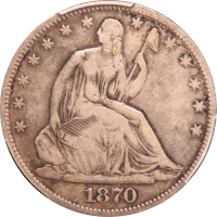1870-CC Seated Liberty Half Dollar (50c) Obverse Image