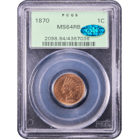 1870 Indian Cent (1c) OGH Obverse Slab Image