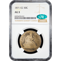 1871-CC Seated Liberty Half Dollar (50c) Obverse Slab Image