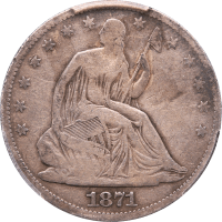 1871-CC Seated Liberty Half Dollar (50c) Obverse Image