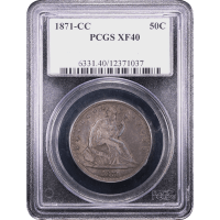 1871-CC Seated Liberty Half Dollar (50c) Obverse Slab Image