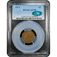 1871 Indian Cent (1c) SLAB Image