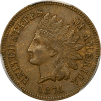 1871 Indian Cent (1c) OBVERSE Image