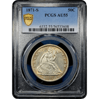 1871-S Seated Liberty Half Dollar (50c) Obverse Slab Image