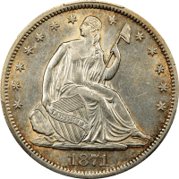 1871-S Seated Liberty Half Dollar (50c) Obverse Image