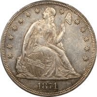 1871 Seated Liberty Dollar ($1) Obverse Image