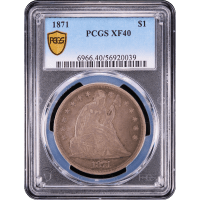 1871 Seated Liberty Dollar ($1) Obverse Slab Image