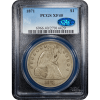 1871 Seated Liberty Dollar ($1) Obverse Slab Image