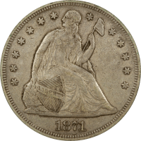 1871 Seated Liberty Dollar ($1) Obverse Image