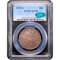1872-S Seated Liberty Half Dollar (50c) Obverse Slab Image