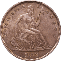1872-S Seated Liberty Half Dollar (50c) Obverse Image
