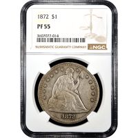 1872 Seated Liberty Dollar ($1) Obverse Slab Image