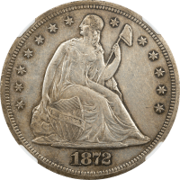 1872 Seated Liberty Dollar ($1) Obverse Image
