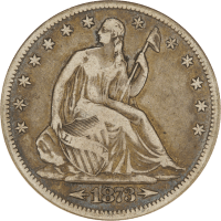 1873-CC Arrows Seated Liberty Half Dollar (50c) OBVERSE Image
