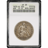 1873-CC Arrows Seated Liberty Half Dollar (50c) Obverse Slab Image