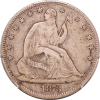 1873-CC Seated Liberty Half Dollar (50c) No Arrows Obverse Image