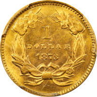 1873 Gold Dollar ($1) Open 3 Reverse Image