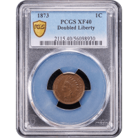 1873 Indian Cent (1c) Doubled Liberty SLAB Image