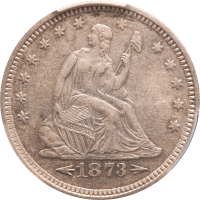 1873-S Seated Liberty Quarter (25c) Arrows Obverse Image