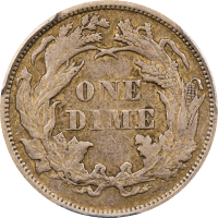 1873 Seated Liberty Dime (10c) Arrows, Doubled Die Obverse Reverse Image