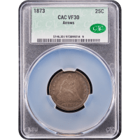 1873 Seated Liberty Quarter (25c) Arrows Obverse Slab Image