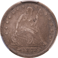 1873 Seated Liberty Quarter (25c) Arrows Obverse Image