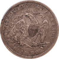 1873 Seated Liberty Quarter (25c) Arrows Reverse Image
