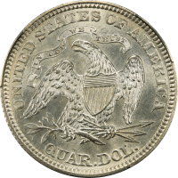 1873 Seated Liberty Quarter (25c) Arrows REVERSE Image