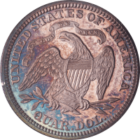 1874 Arrows Seated Liberty Quarter (25c) Rattler Reverse Image