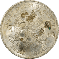 1874-S Trade Dollar ($1) Chopmarked Reverse Image