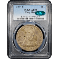 1874-S Trade Dollar (T$1) Chopmarked SLAB Image