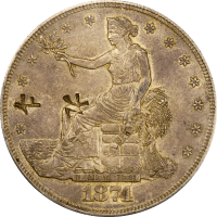 1874-S Trade Dollar (T$1) Chopmarked OBVERSE Image