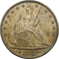 1874 Seated Liberty Half Dollar (50c) Arrows OBVERSE Image