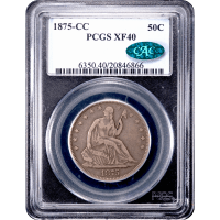 1875-CC Seated Liberty Half Dollar (50c) Obverse Slab Image
