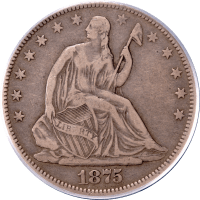 1875-CC Seated Liberty Half Dollar (50c) Obverse Image