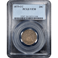 1875-CC Twenty Cents (20c) Obverse Slab Image