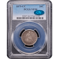 1875-CC Twenty Cents (20c) Obverse Slab Image