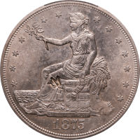 1875-S Trade Dollar (T$1) Type-I/II Chopmarked Obverse Image