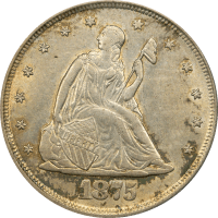 1875-S Twenty Cents (20c) OGH OBVERSE Image