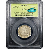1875-S Twenty Cents (20c) OGH SLAB Image