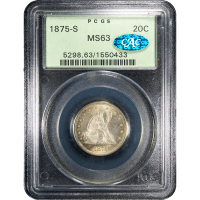 1875-S Twenty Cents (20c) OGH Obverse Slab Image