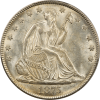 1875 Seated Liberty Half Dollar (50c) Obverse Image